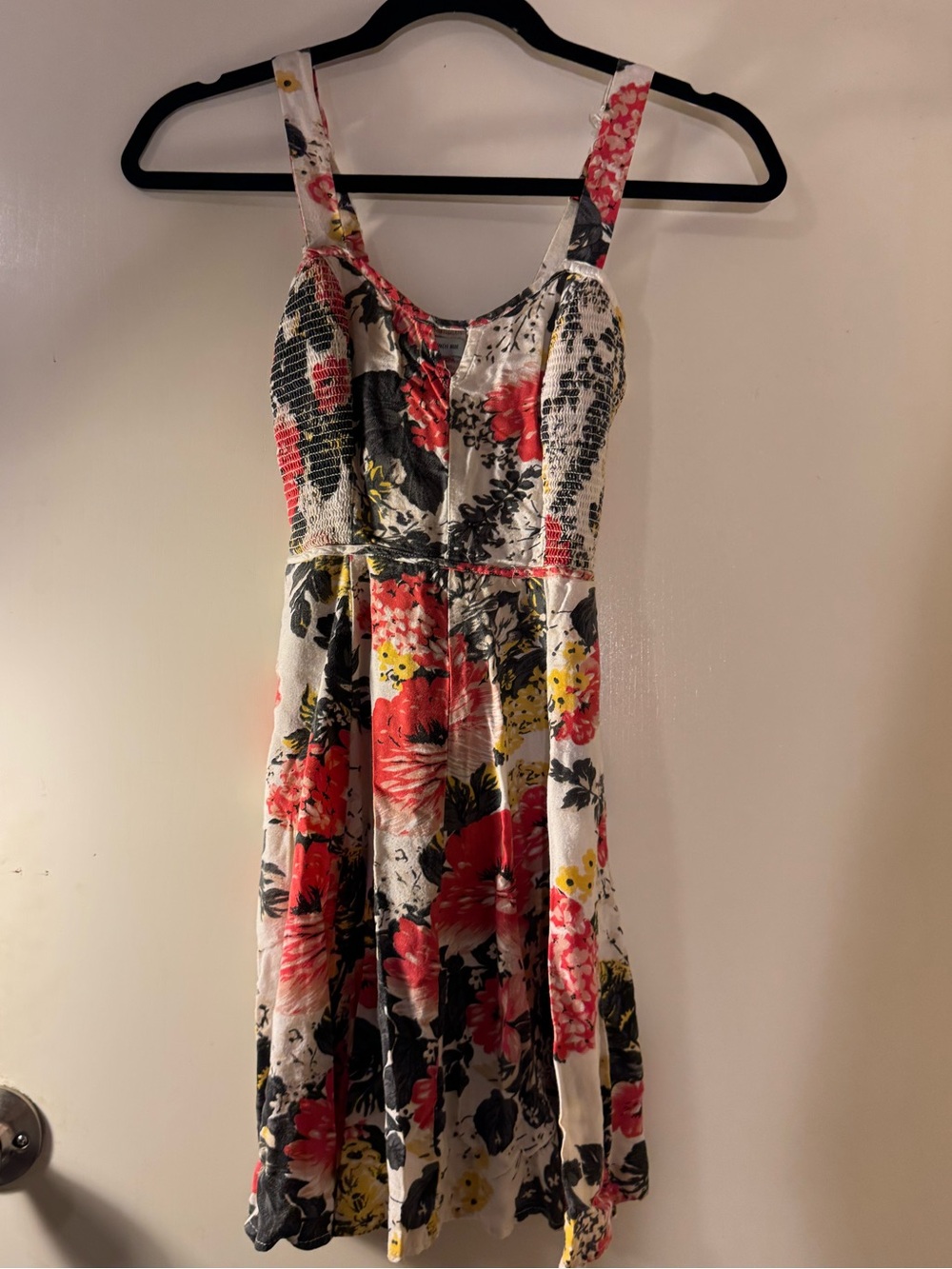 Kimchi Blue White Floral Sundress with Red, Yellow & Black Accents
